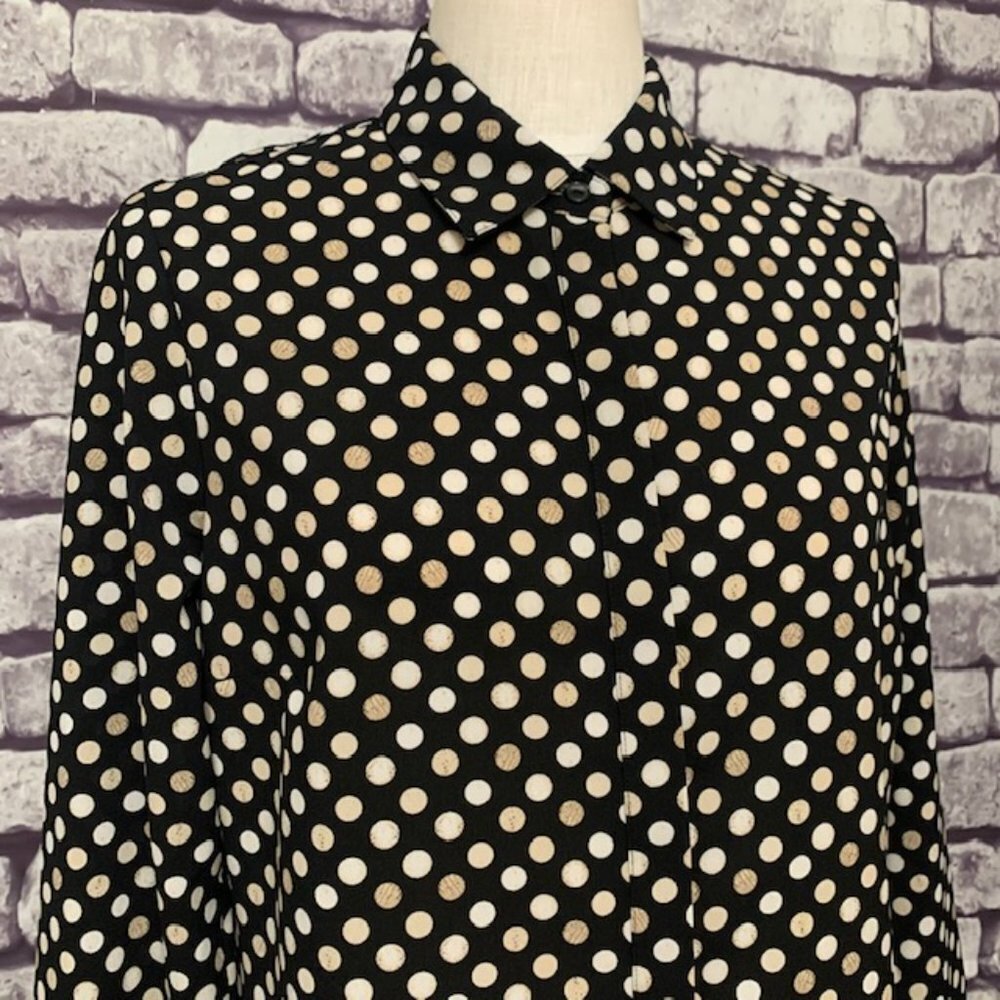 Coldwater Creek Polka Dot Blouse Size M - Picture 2 of 11